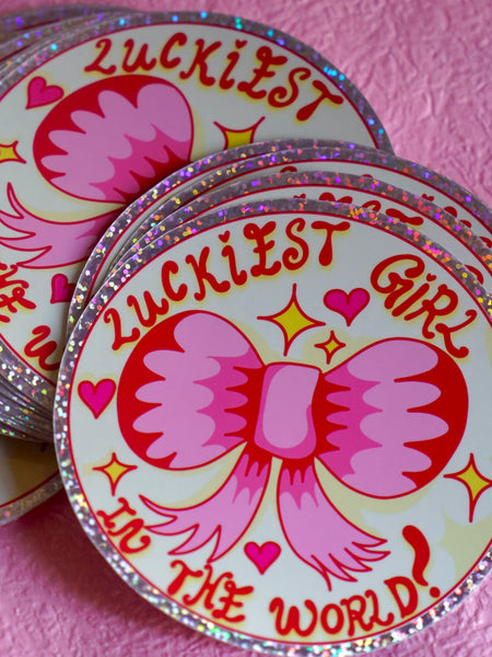 Luckiest Girl - Glitter Vinyl Sticker
