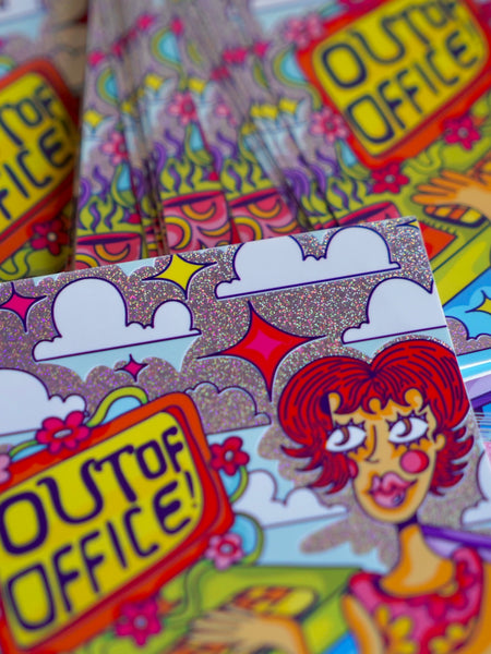 Out of Office - Glitter Vinyl Sticker
