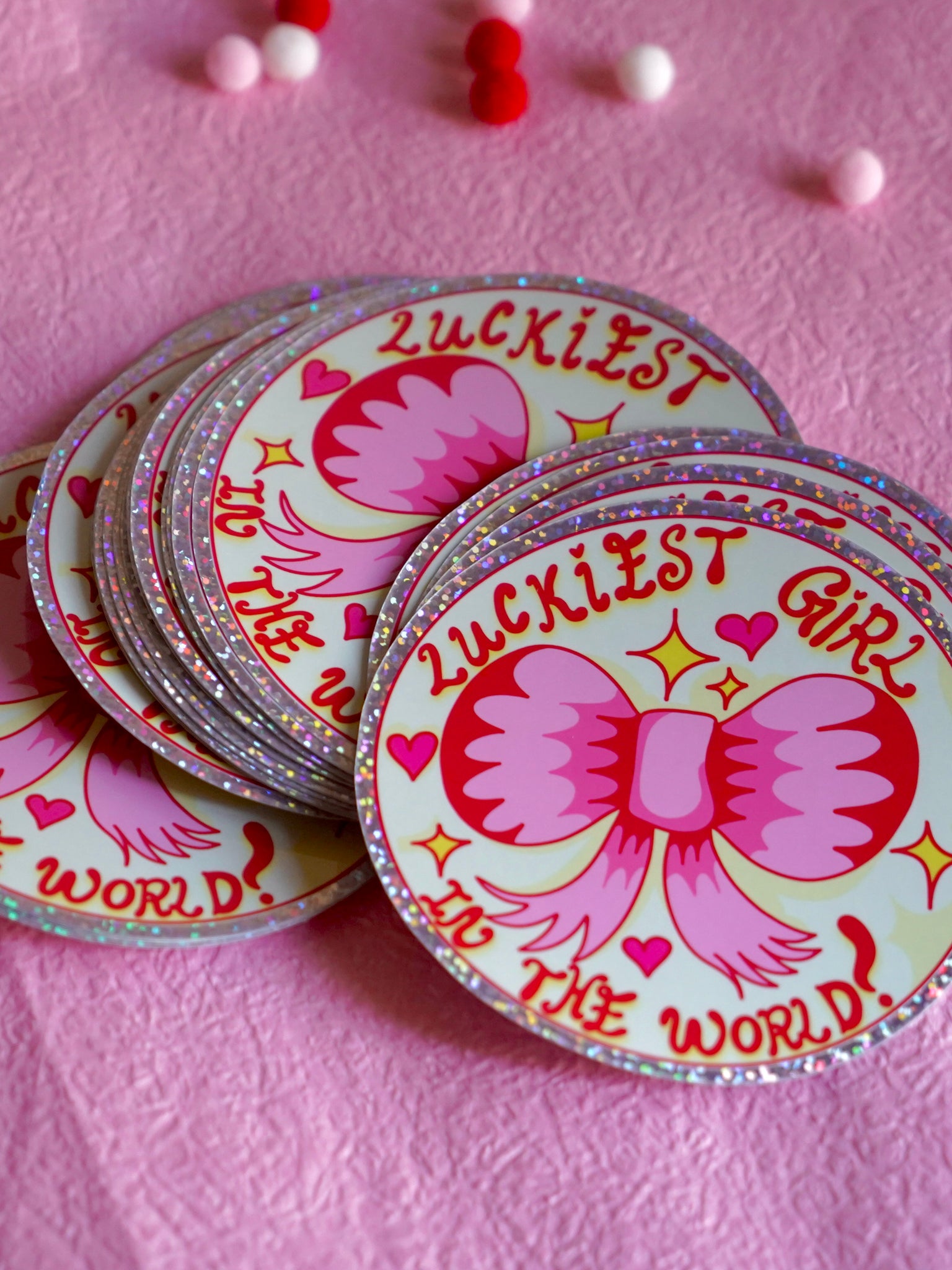 Luckiest Girl - Glitter Vinyl Sticker