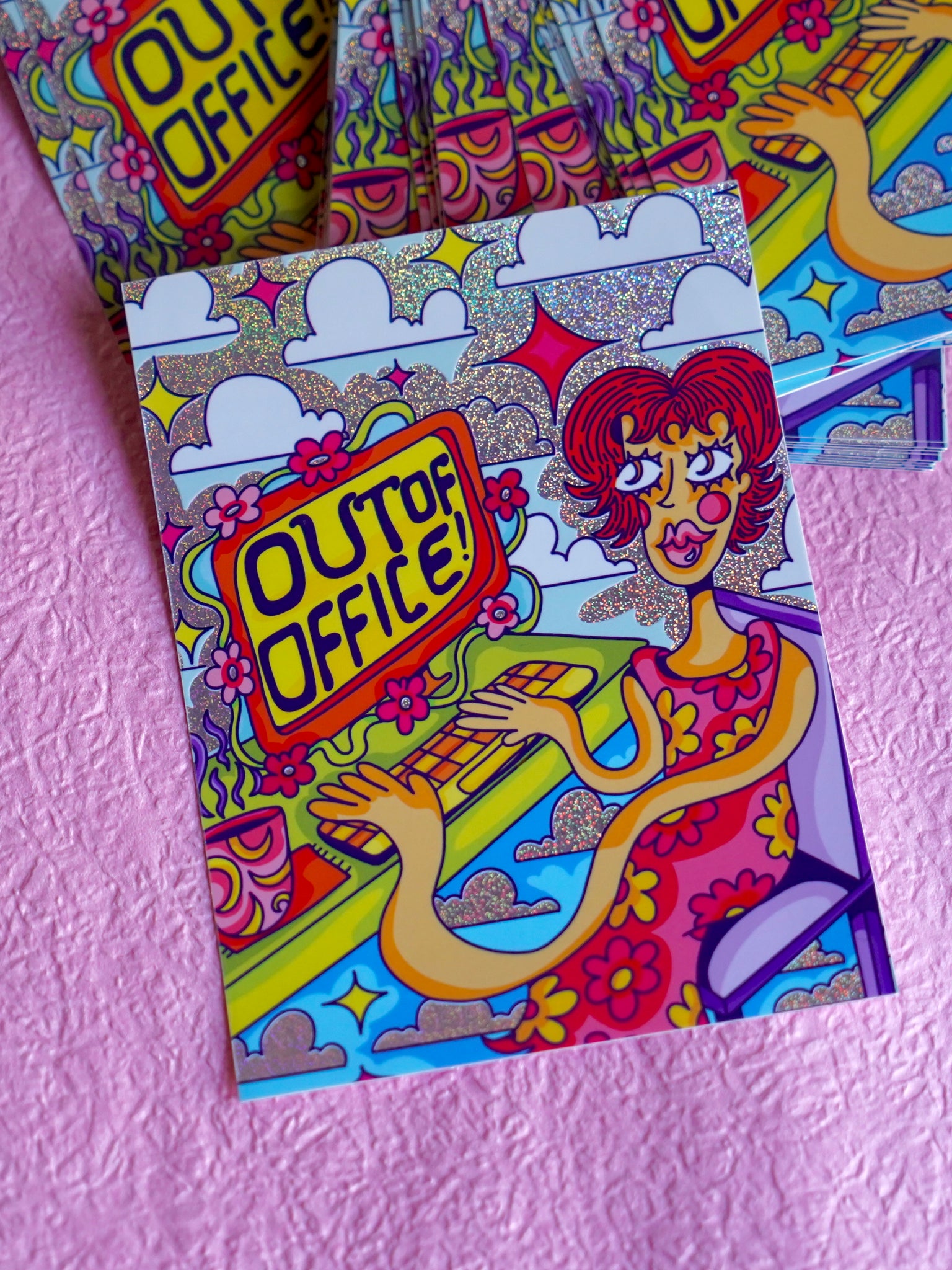 Out of Office - Glitter Vinyl Sticker