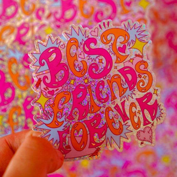 Best Friends 4ever - Glitter Vinyl Sticker