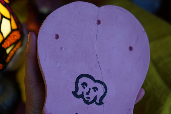 Green Head - Handmade Ceramic Wallhanging