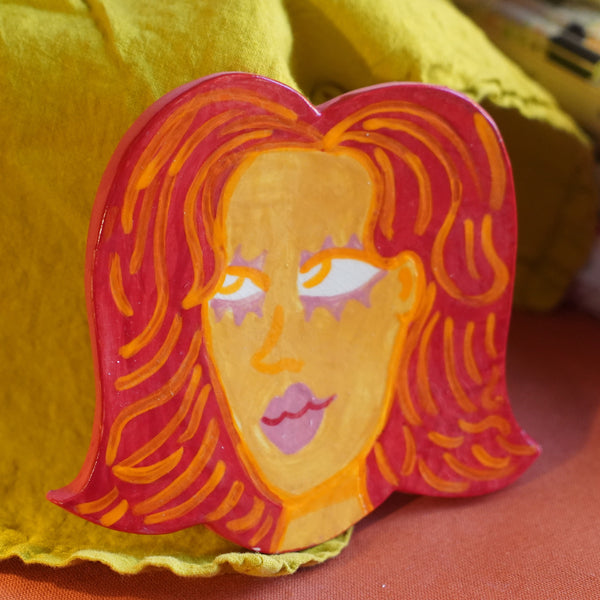 Red Head - Handmade Ceramic Wallhanging