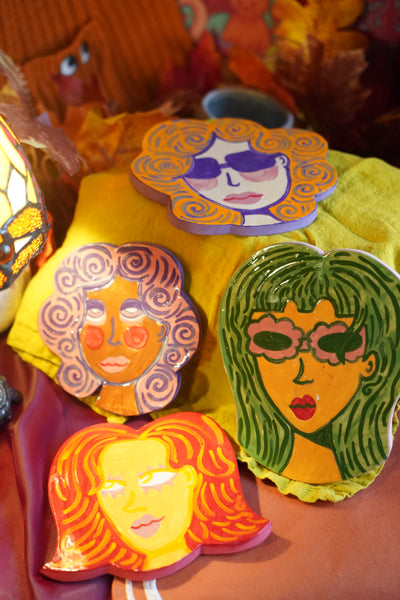 Red Head - Handmade Ceramic Wallhanging