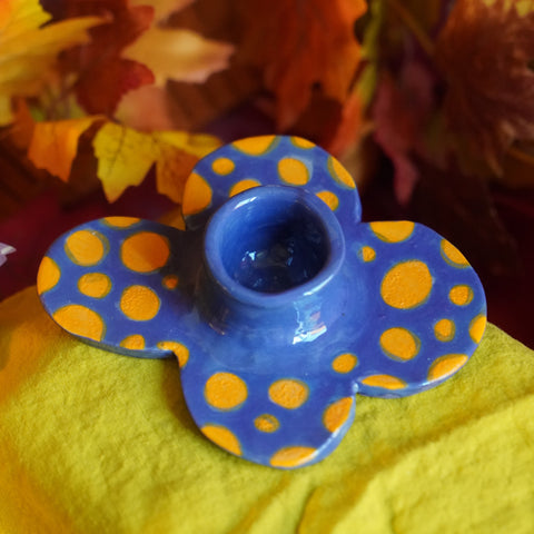 Purple Flower - Handmade Ceramic Candle Holder