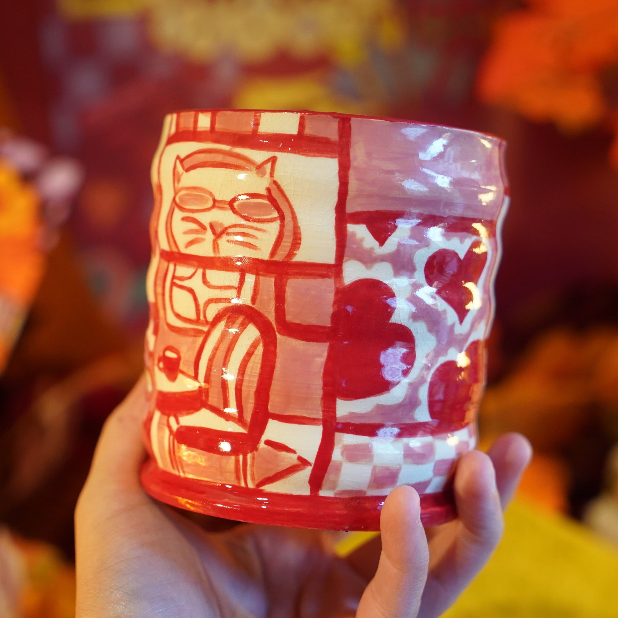 Cozy Collage - Handmade Pink Ceramic Vase