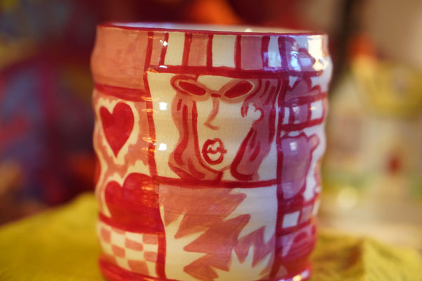 Cozy Collage - Handmade Pink Ceramic Vase