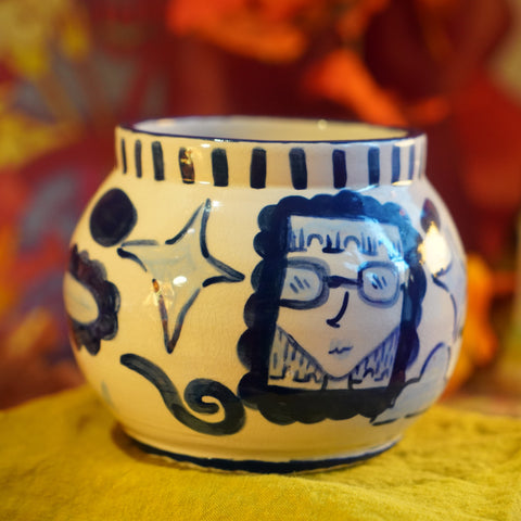 Cozy Collage - Handmade Blue Ceramic Vase