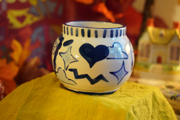 Cozy Collage - Handmade Blue Ceramic Vase