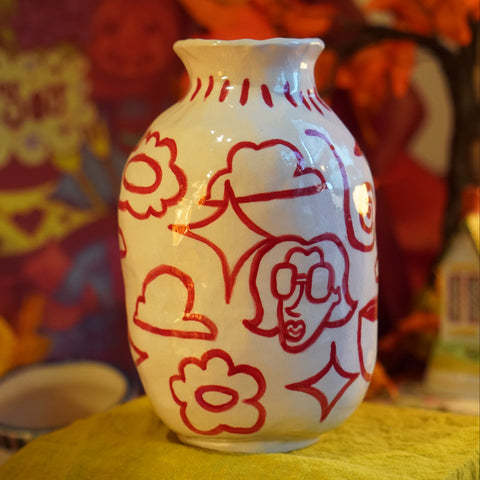 Memories - Handmade Red Ceramic Vase