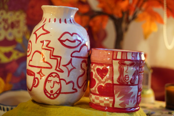 Memories - Handmade Red Ceramic Vase