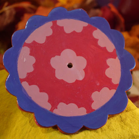 Flowers - Handmade Purple Ceramic Wallhanging