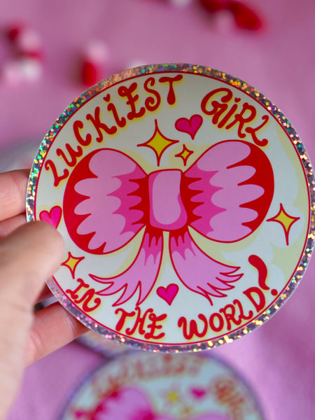 Luckiest Girl - Glitter Vinyl Sticker
