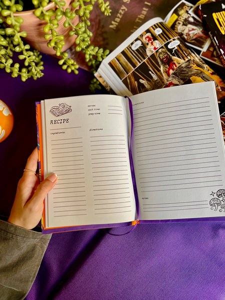 autumnal handmade recipe book - purple