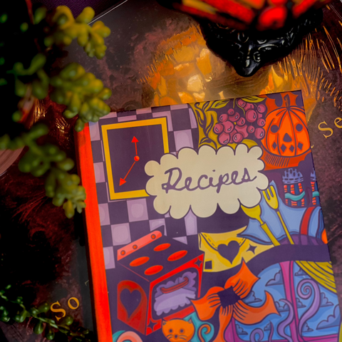 autumnal handmade recipe book - purple