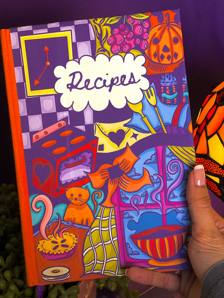 autumnal handmade recipe book - purple