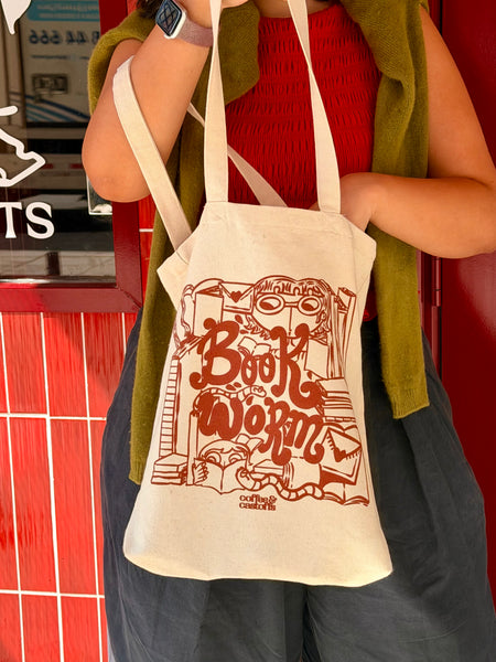 Bookworm! - Beige Tote Bag