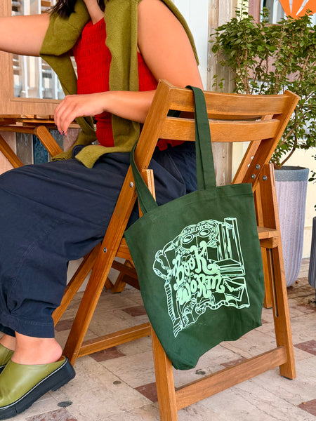 Bookworm! - Forest Green Tote Bag