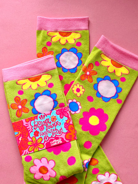 Flower Power - Set of 2 Illustrated Socks