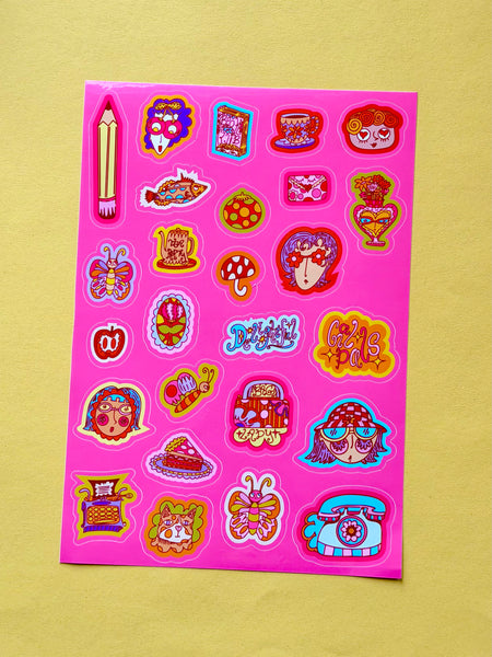 Pink Vinyl Sticker Sheet