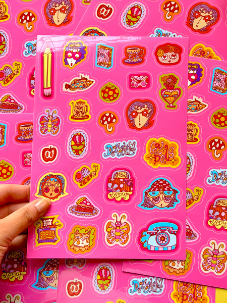 Pink Vinyl Sticker Sheet