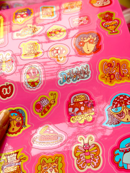 Pink Vinyl Sticker Sheet