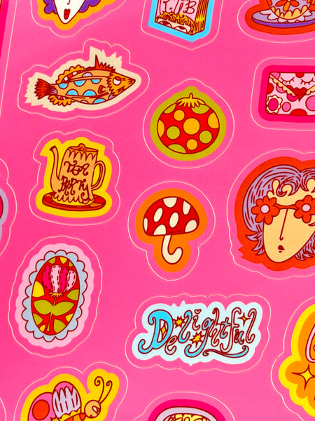 Pink Vinyl Sticker Sheet