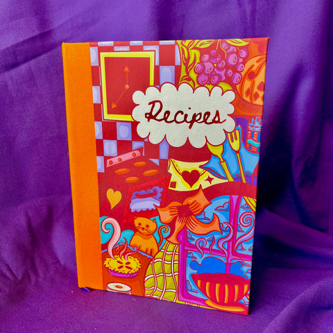 autumnal handmade recipe book - red