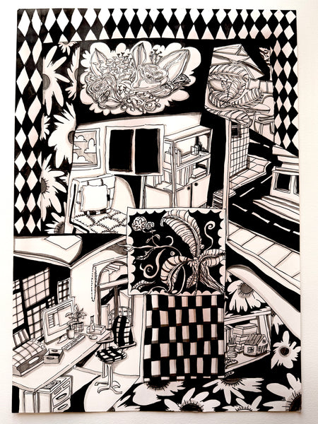 Blooming: Original Ink Drawing