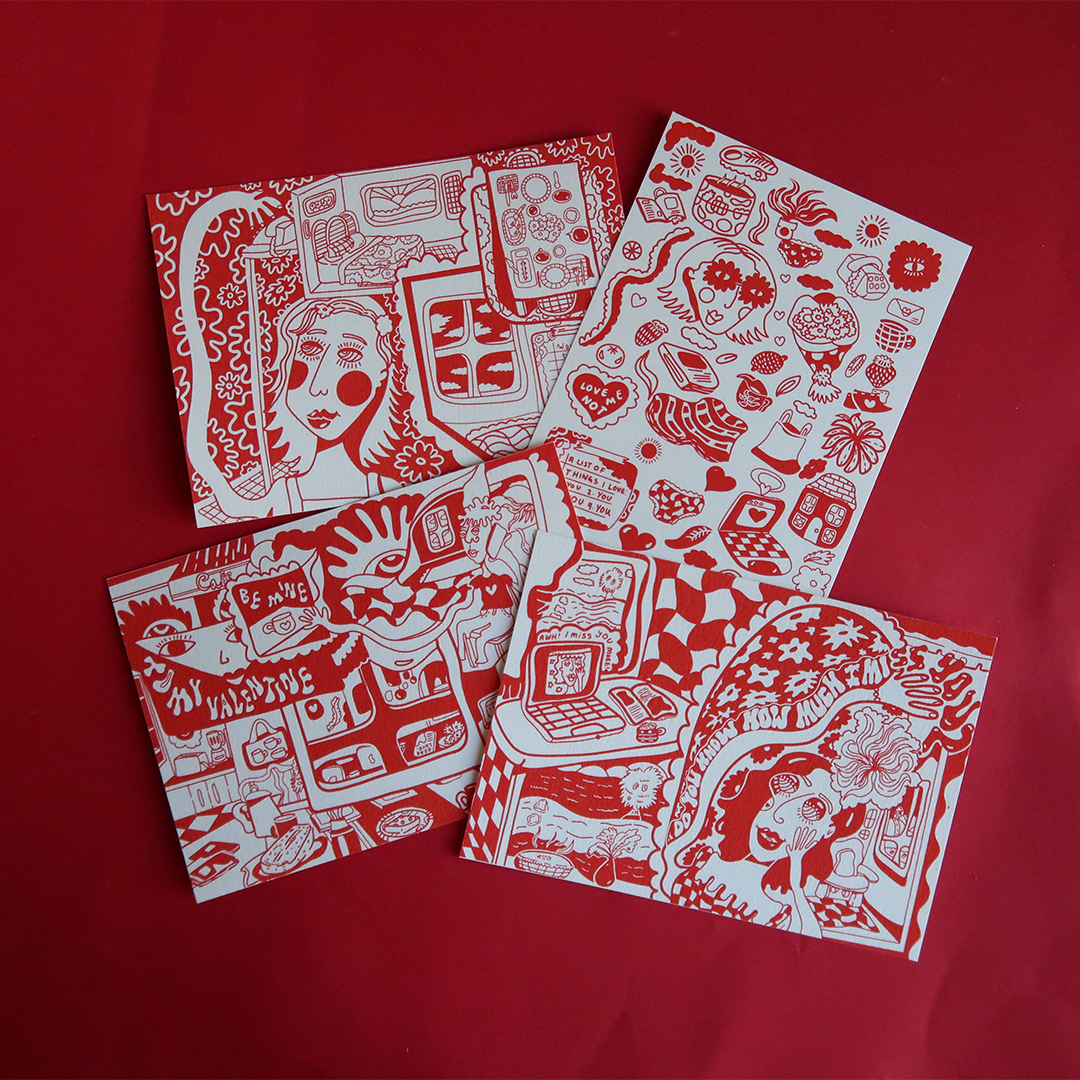 to my love - illustrated postcard bundle