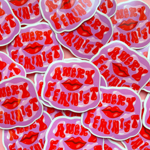 angry feminist - vinyl sticker
