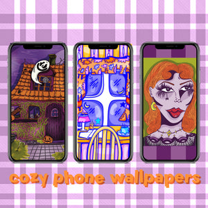 Halloween Illustrated Phone Backgrounds