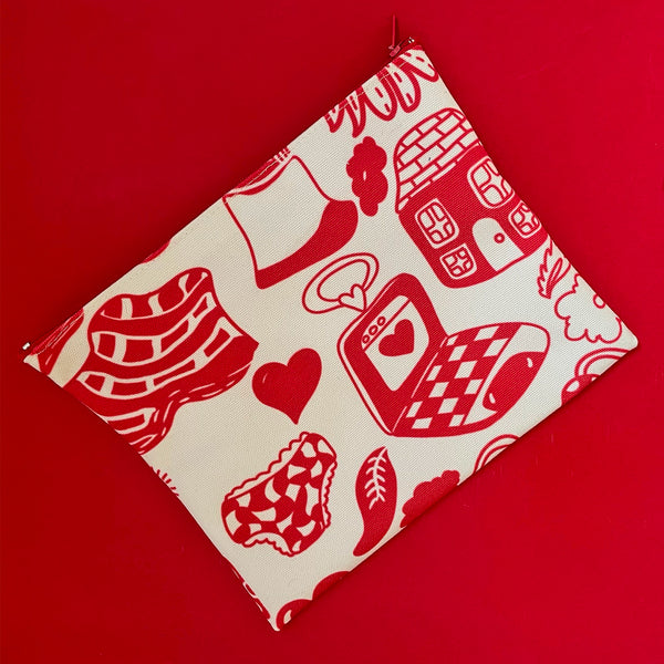 red love! - illustrated pouch